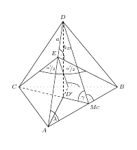 Winkel im Tetraeder mit regelmäßiger Grundfläche